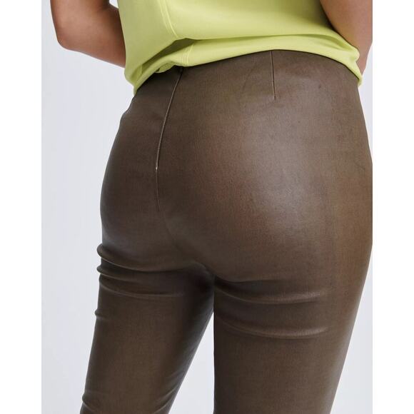 Rag & Bone Simone Leather Pant Olive Size 6 - Picture 5 of 9
